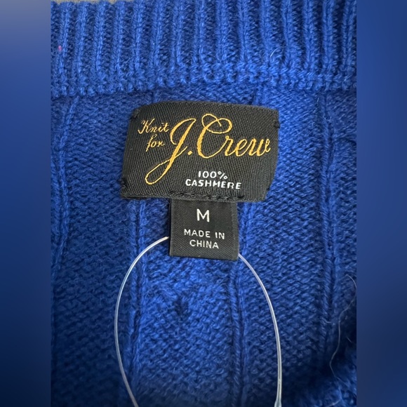 NWT J Crew Cashmere cable-knit sweater in stripe size M - Picture 10 of 10